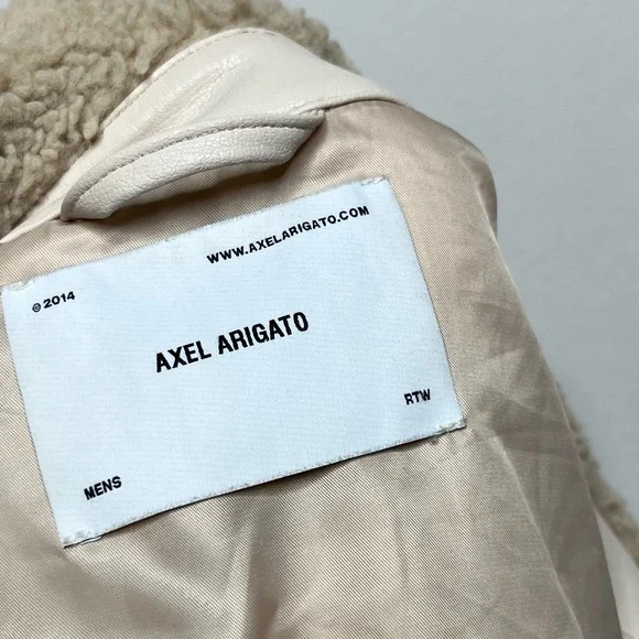 Axel Arigato Aspen Teddy Overshirt Beige Overshirt Shacket Jacket Logo Patch